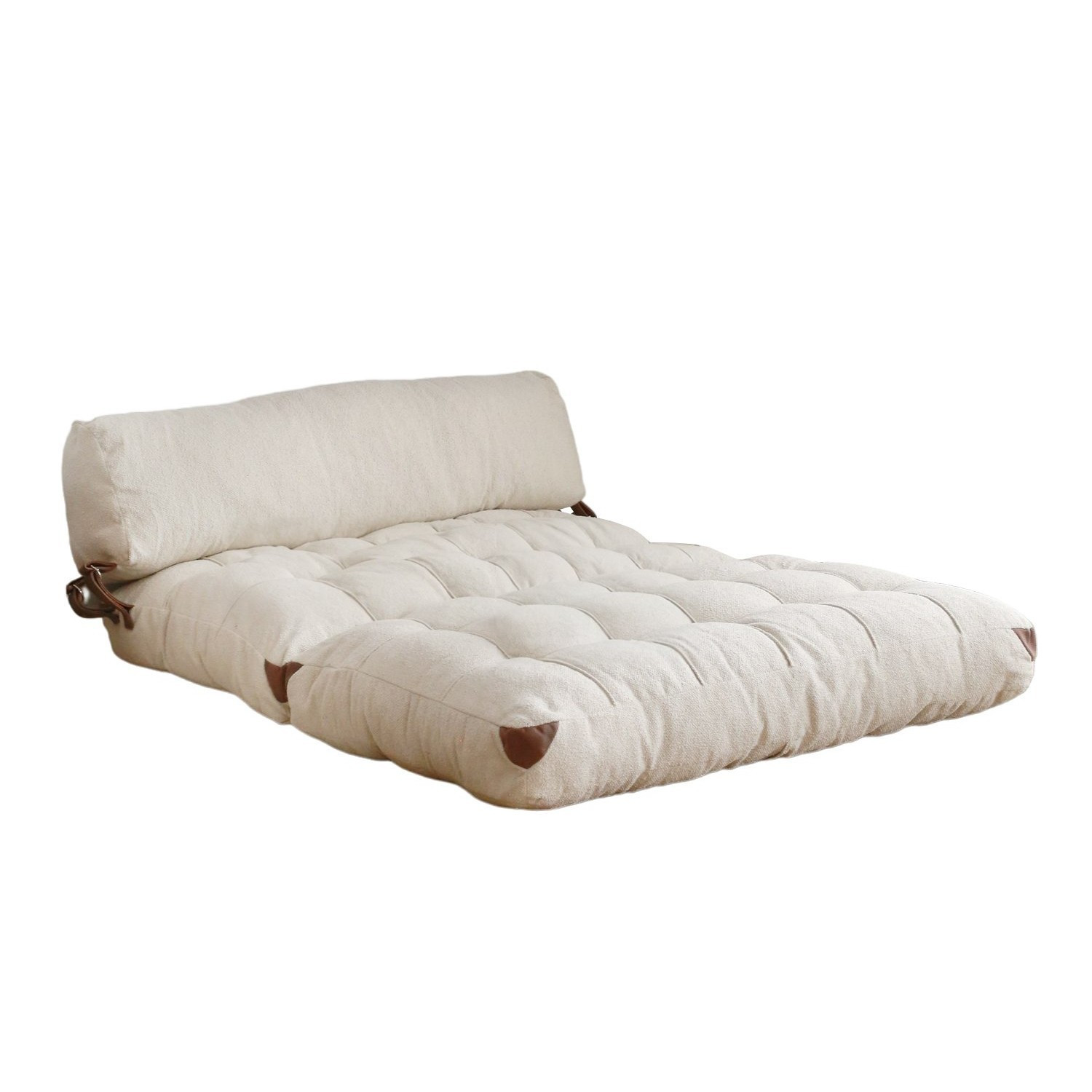 Sofá cama 2 plazas en tejido "fold" - 120 x 75 x 79 cm - crema