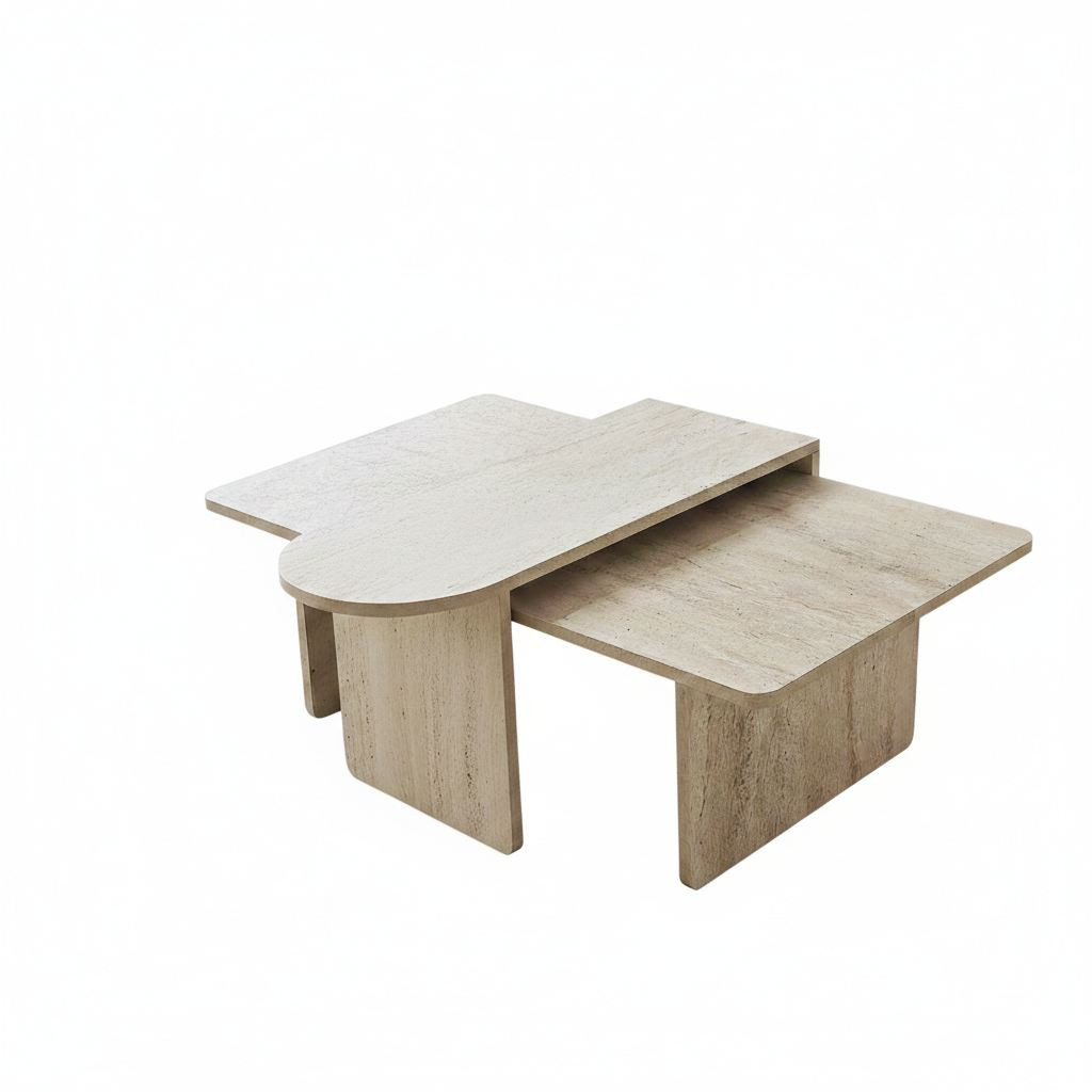 Conjunto de mesa de centro de madera <<paris>> 105 x 60 x 35 cm - bronce