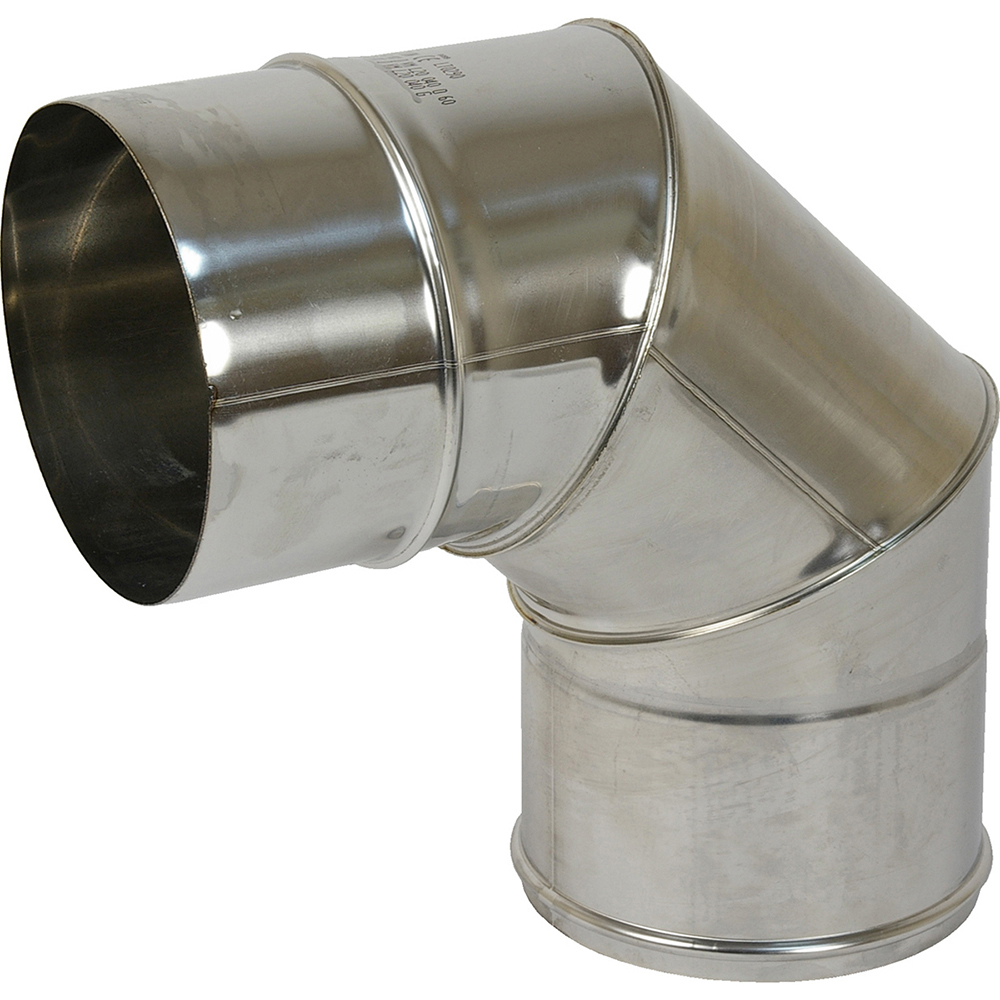 Codo 90º acero inoxidable para estufa - ø 150 mm