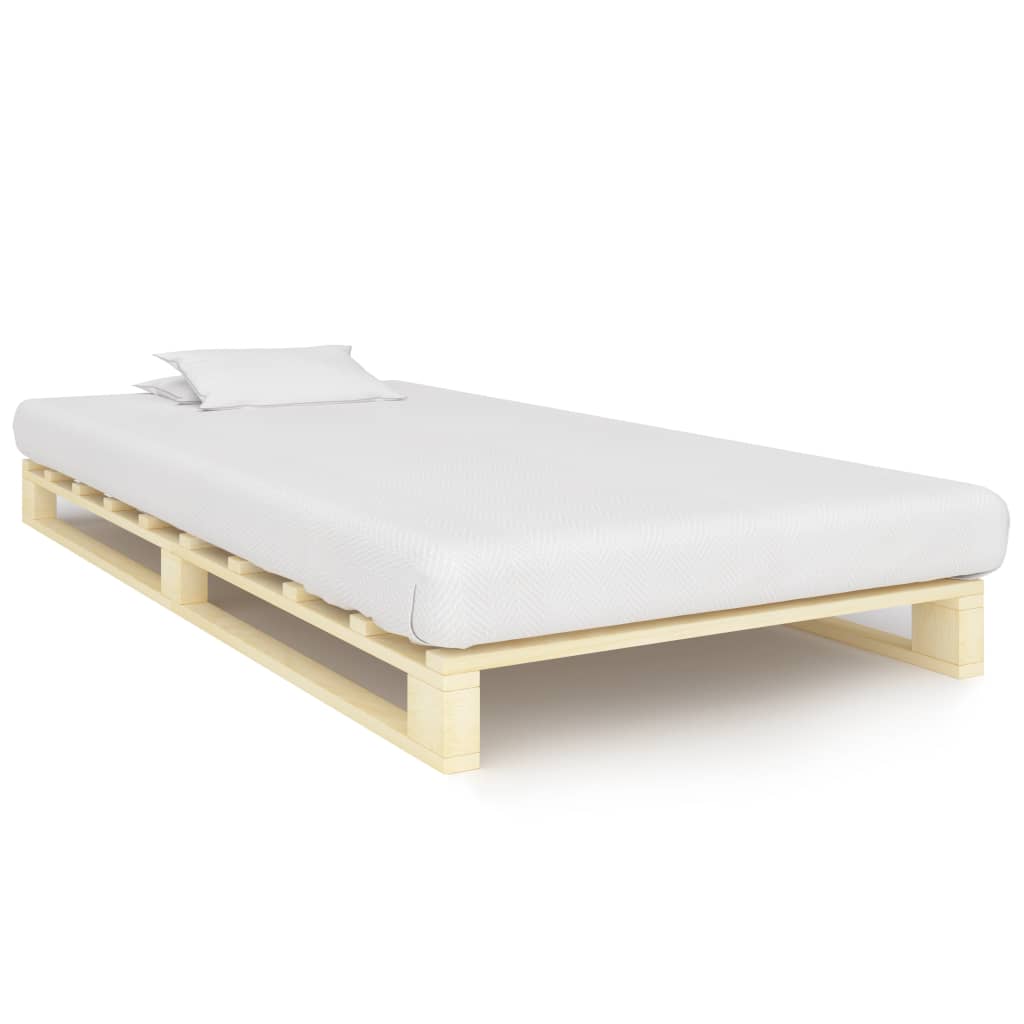 Cama 90x200 cm,cama palets sin colchón madera maciza pino rhu5724