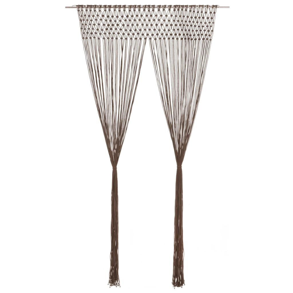 vidaXL cortina de macramé algodón gris taupé 140x240 cm
