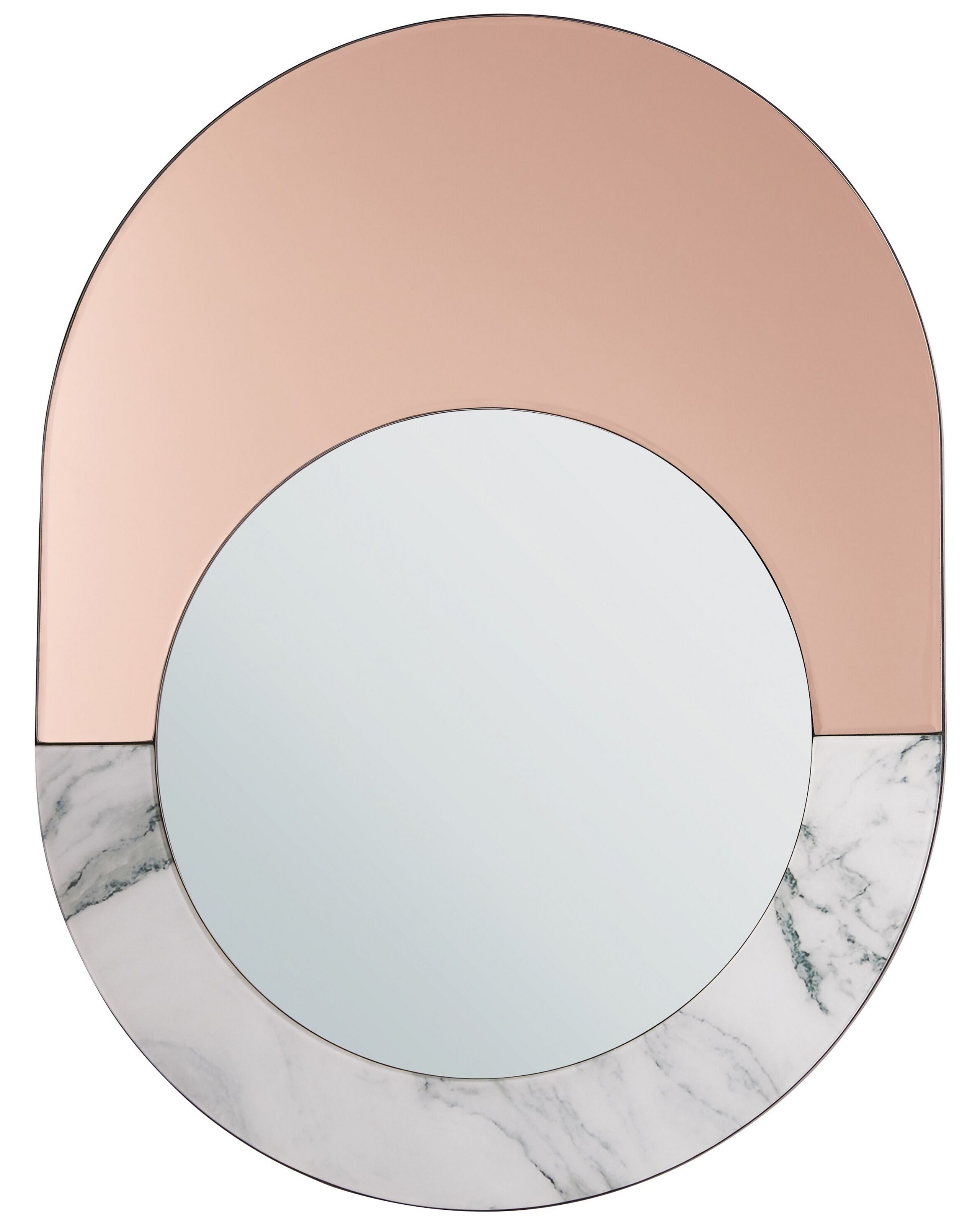 Espejo de pared rety 50 cm 65 cm piedra rosa dorado