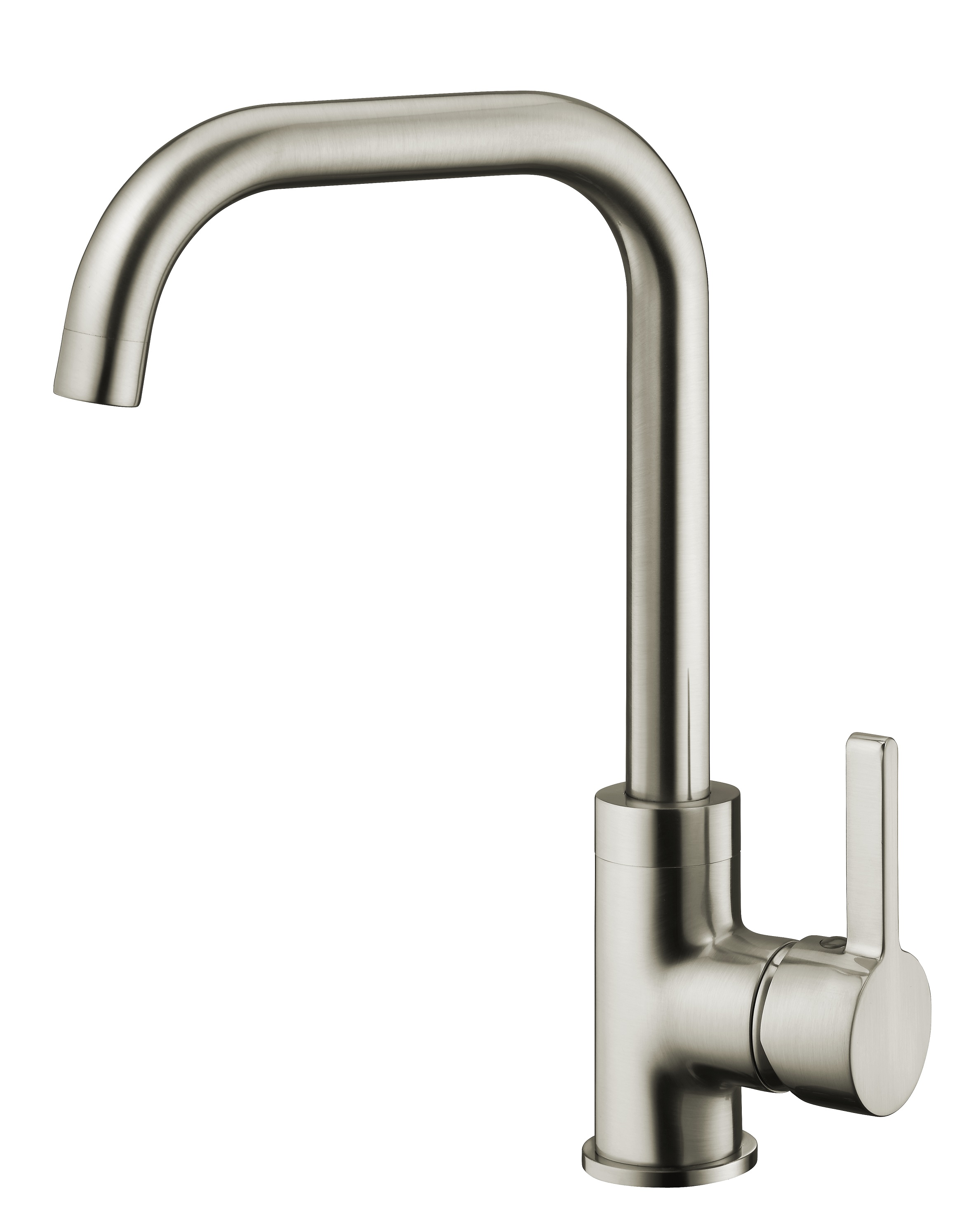 Grifo de fregadero alto con caño acero inoxidable cepillado colorado