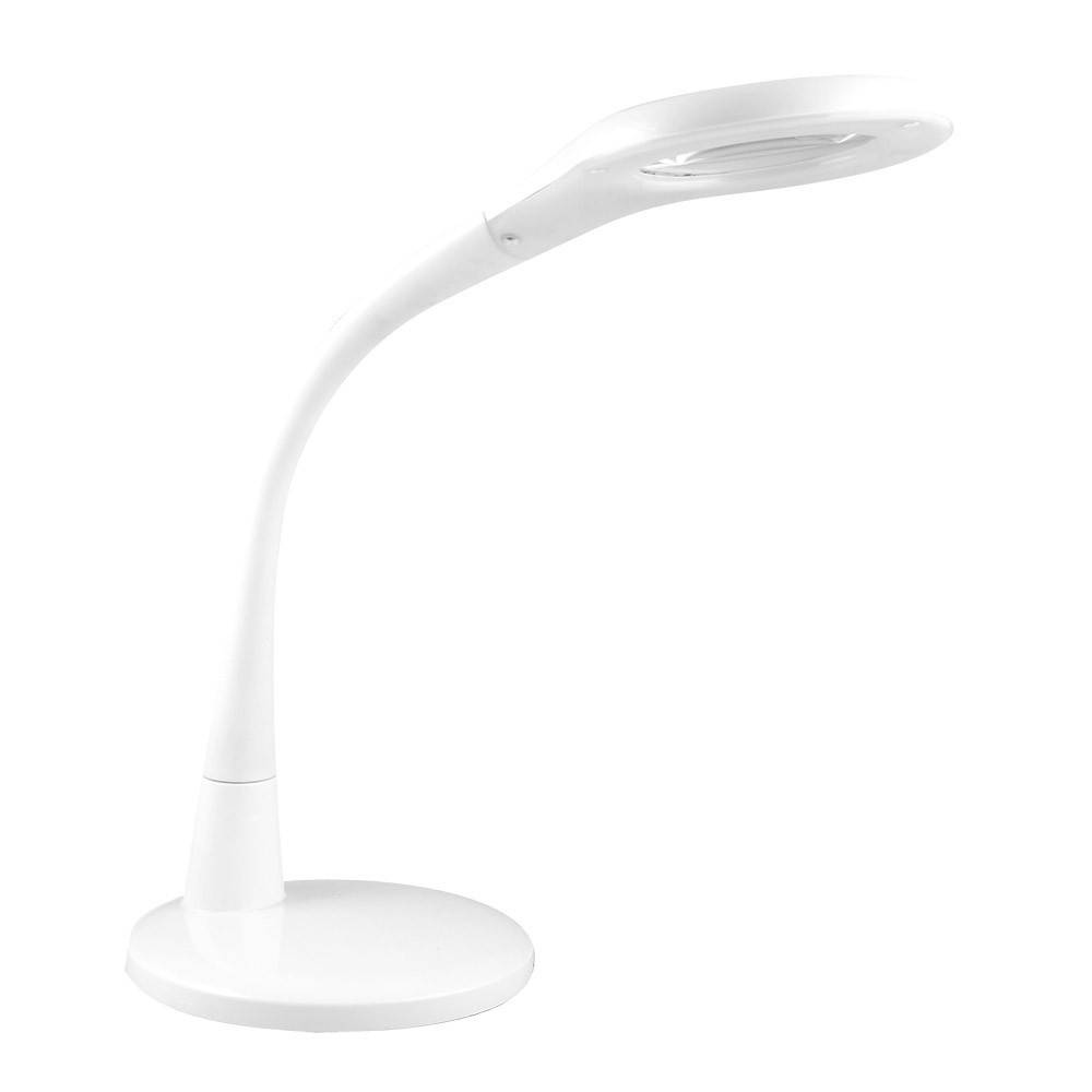 Flexo plath blanco 8w 595lm lupa táctil 43x18x38cm