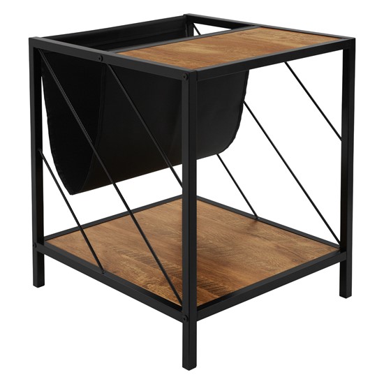 Mesa de centro marrón con estante mueble elegante 48x43x54 cm