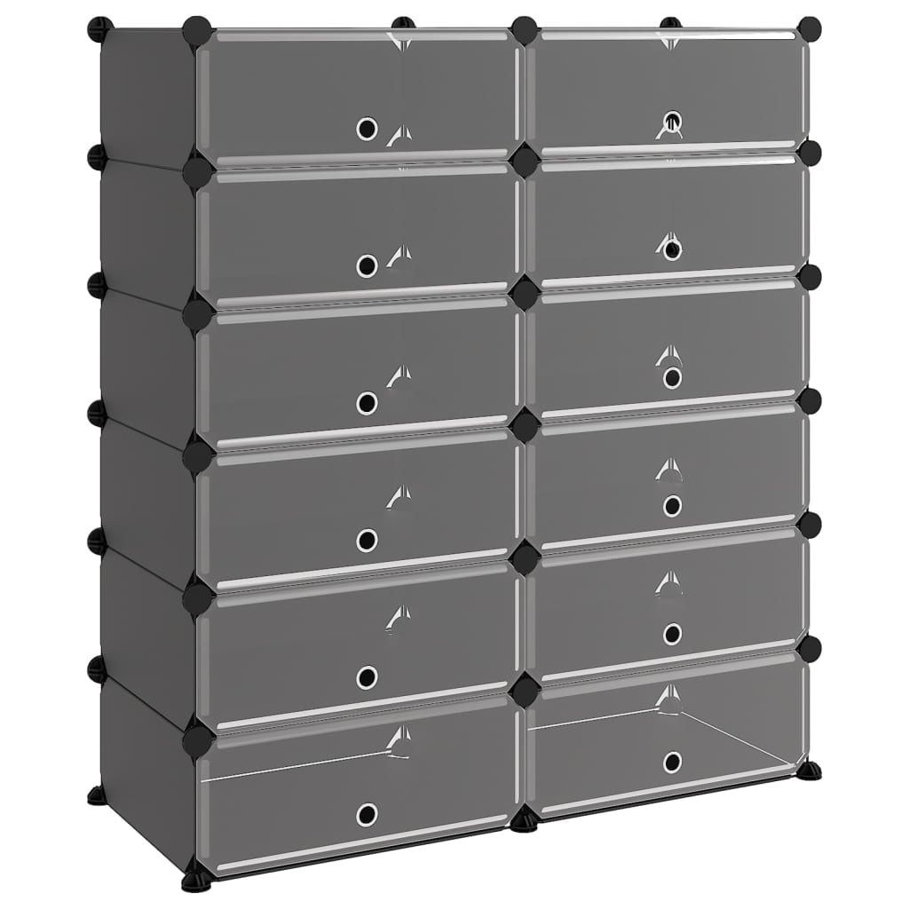 vidaXL zapatero pp negro 94,5x36,5x106 cm