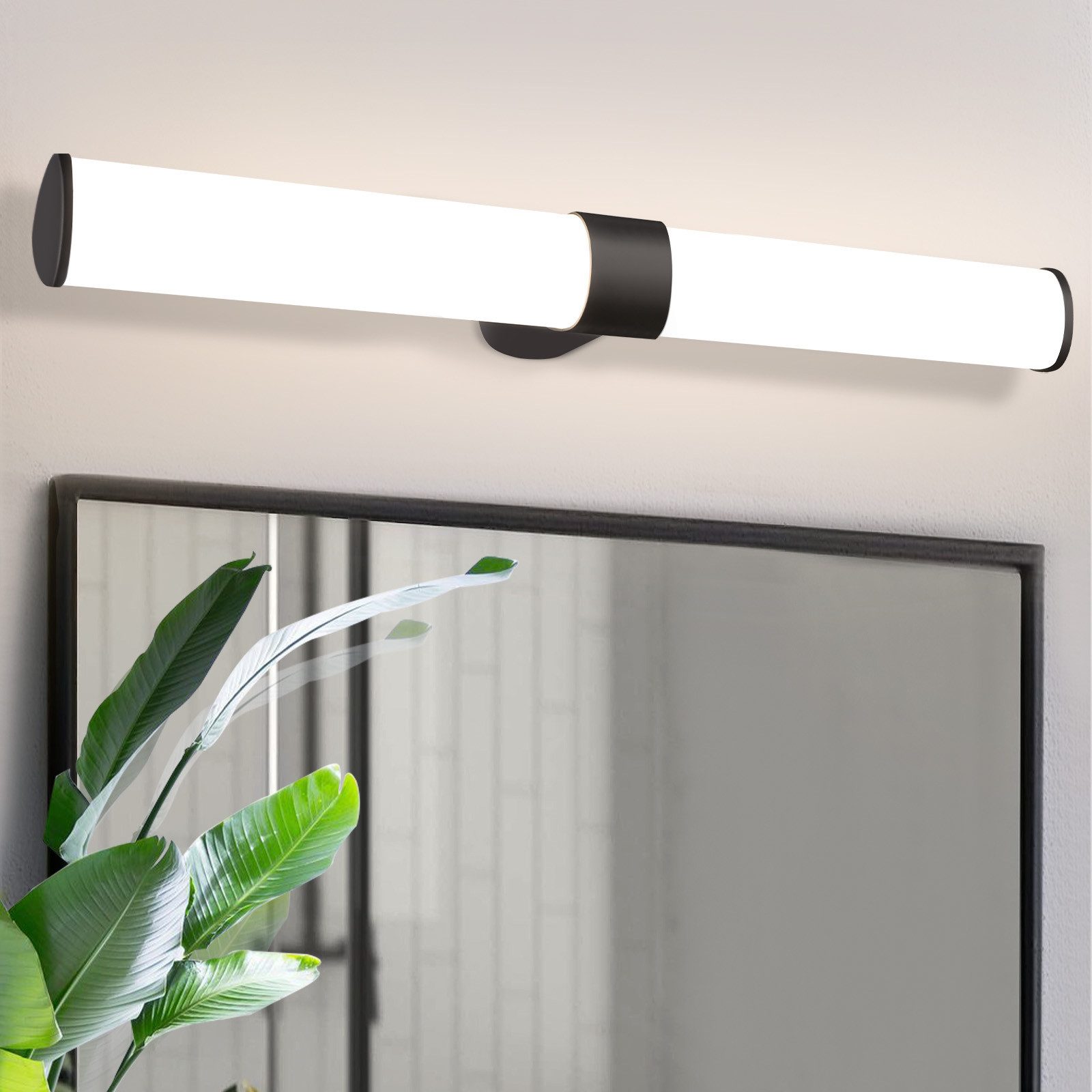 Nettlife lámpara de pared para baño LED negro 40x12.8