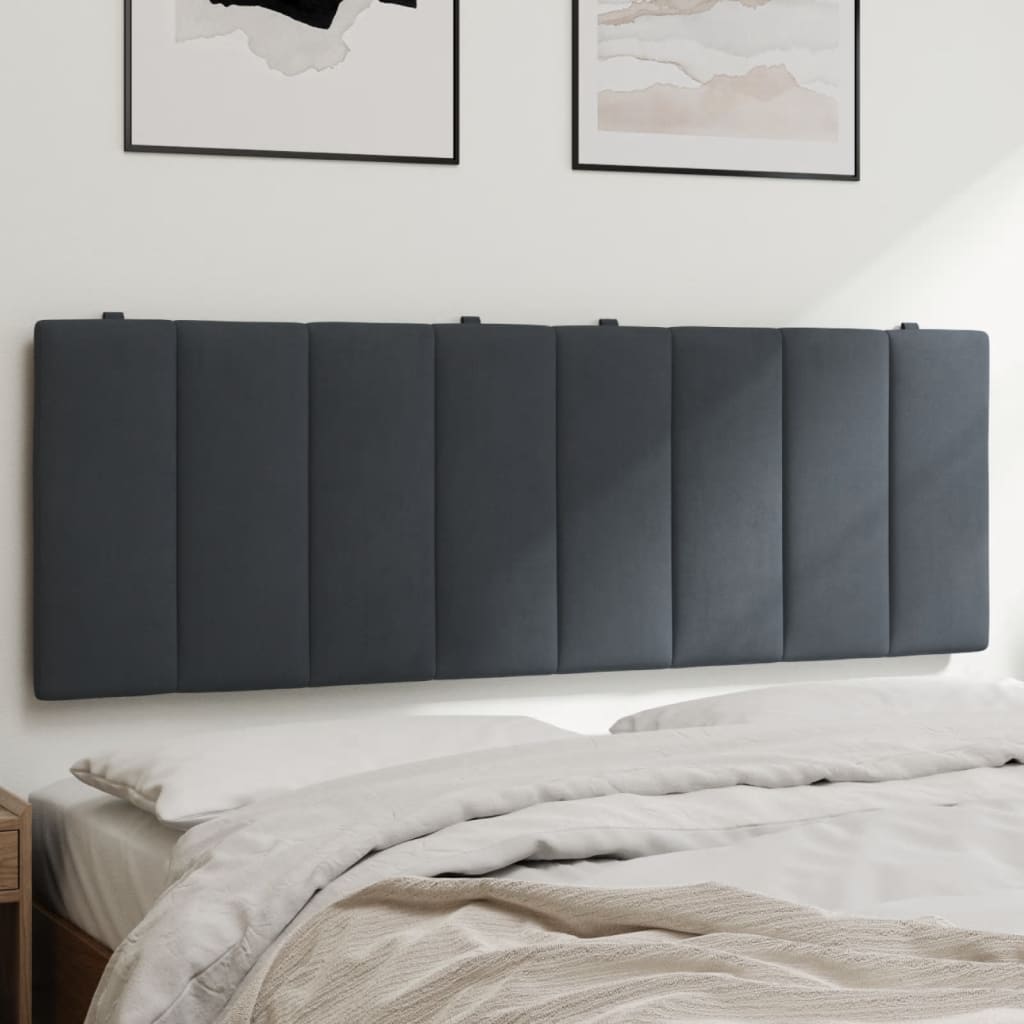 Cabecero de cama acolchado terciopelo gris oscuro 140 cm eso6827