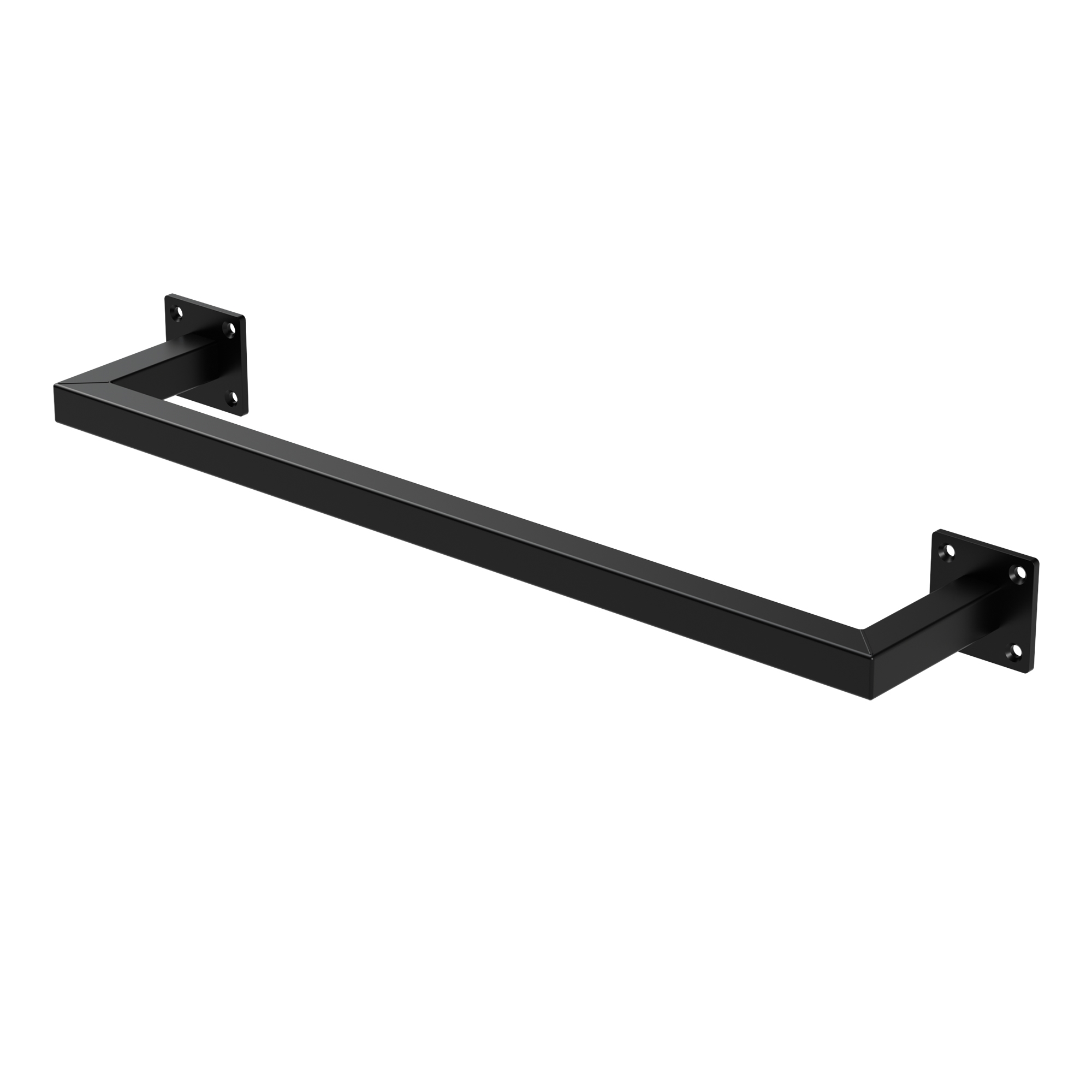 Perchero rectangular para la pared, p12cm x an60cm, negro