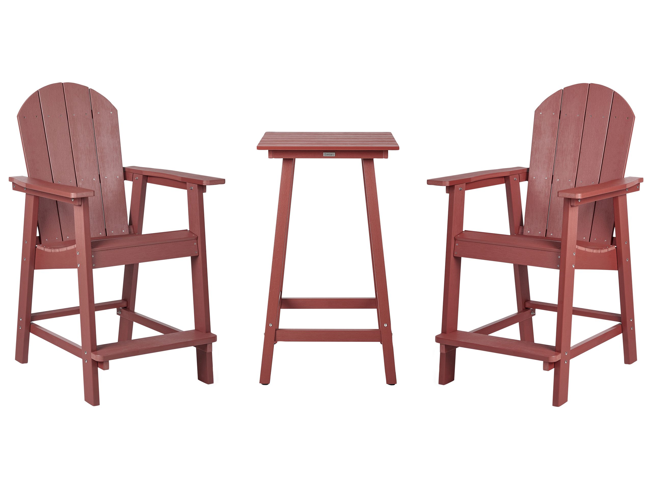Conjunto de balcón adirondack rojo