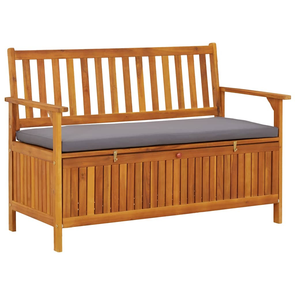 vidaXL banco de almacenaje de jardín madera maciza acacia 120 cm