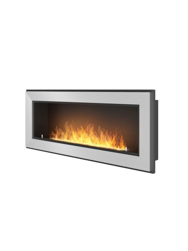 Rame 120 - chimenea de bioetanol empotrada de pared - blanca - con cristal