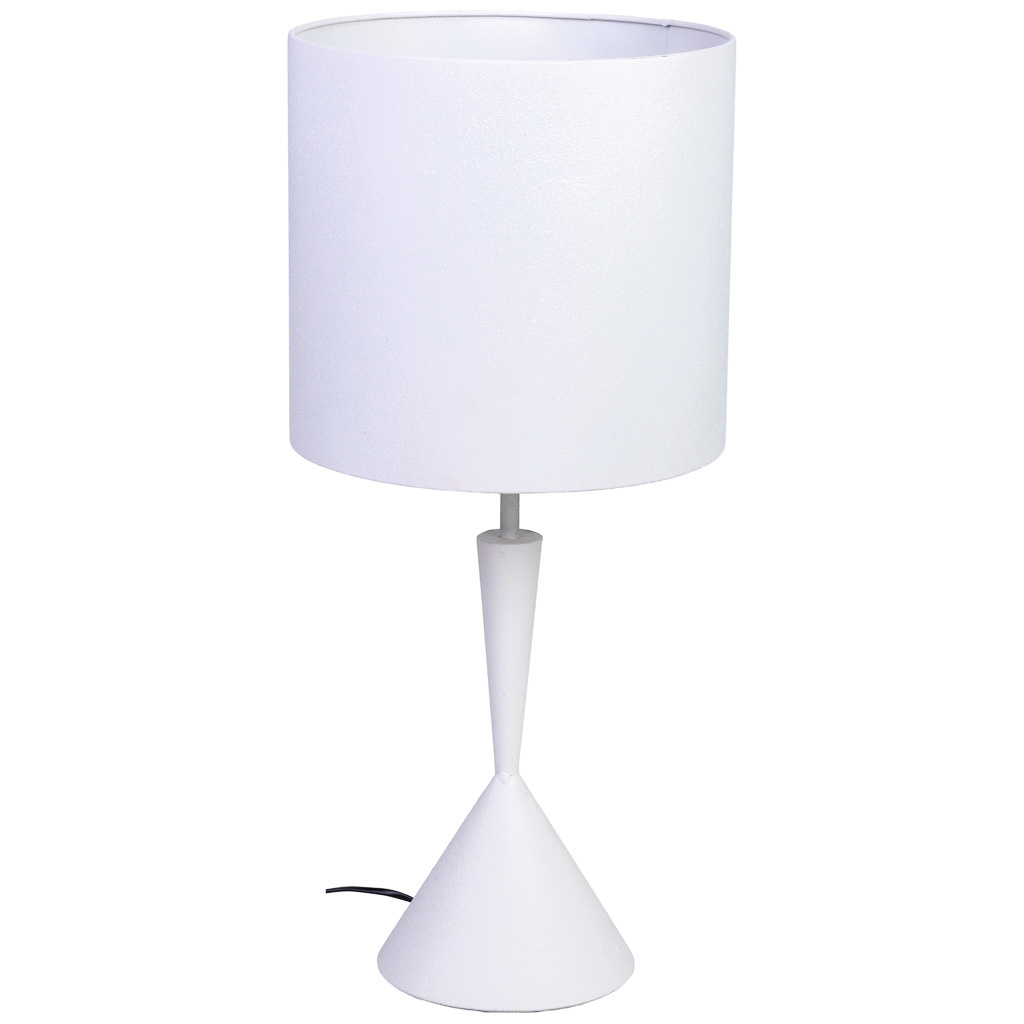 Lámpara de mesa de metal blanco 30x30x52/66h cm