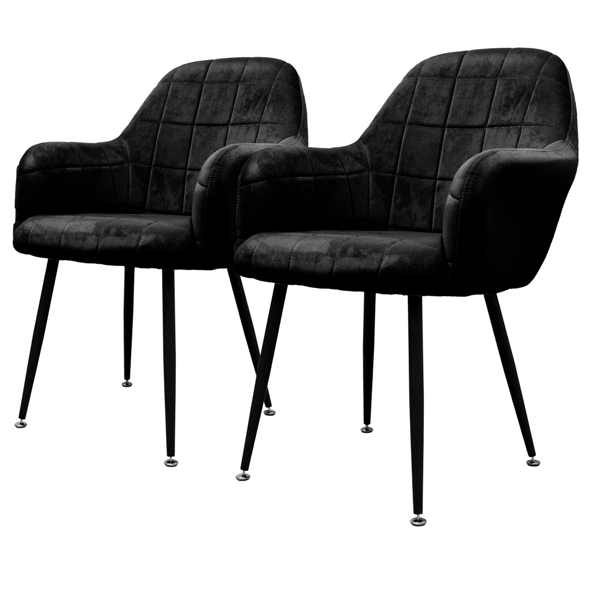 Juego de 2 sillas de comedor negro ecd germany