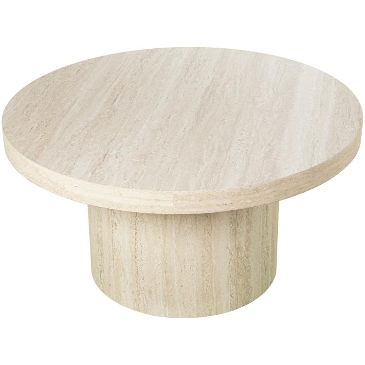 Mesa de centro madera dm y papel travertino color natural