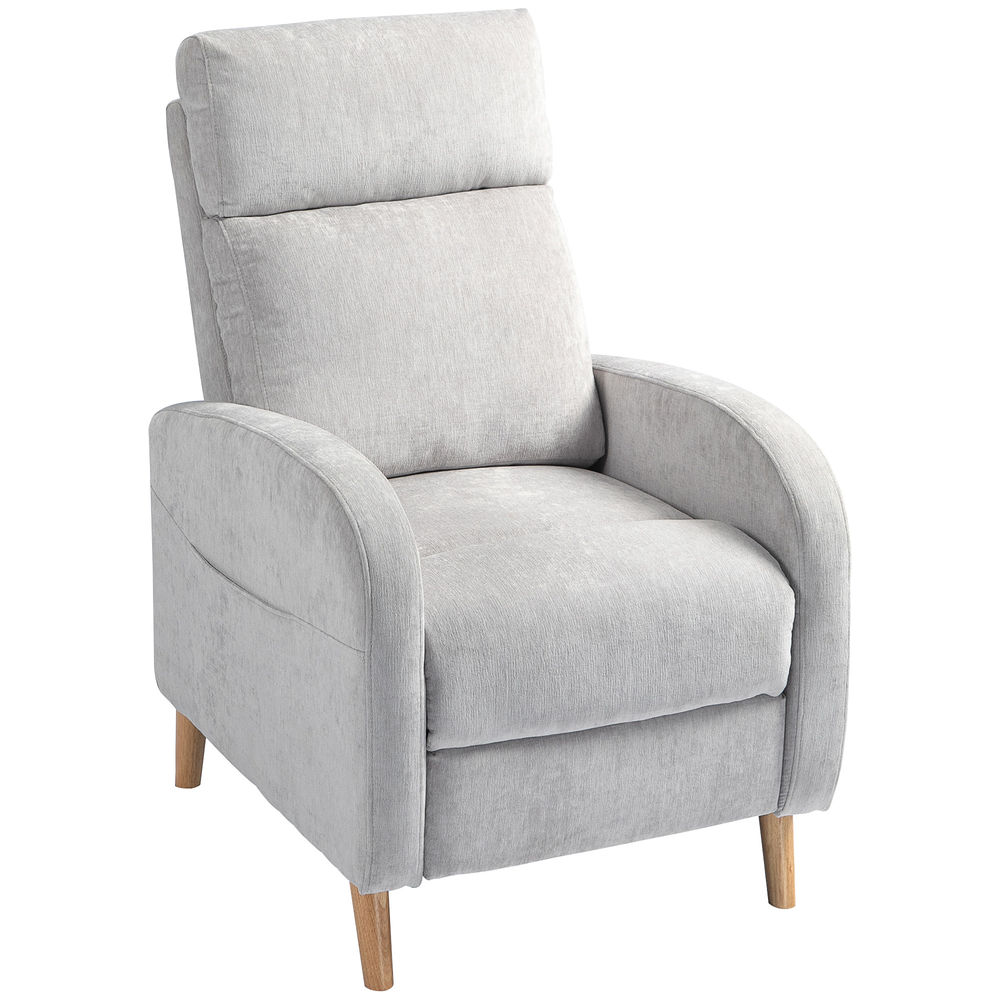 Sillón relax reclinable 68x90x106 cm poliéster color gris Homcom