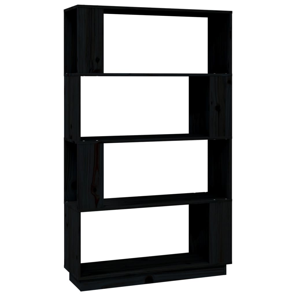 vidaXL estantería/divisor de espacios madera pino negro 80x25x132 cm