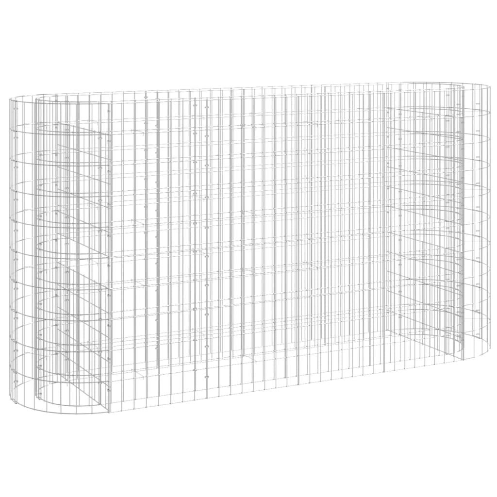 vidaXL arriate de gaviones de hierro galvanizado 190x50x100 cm