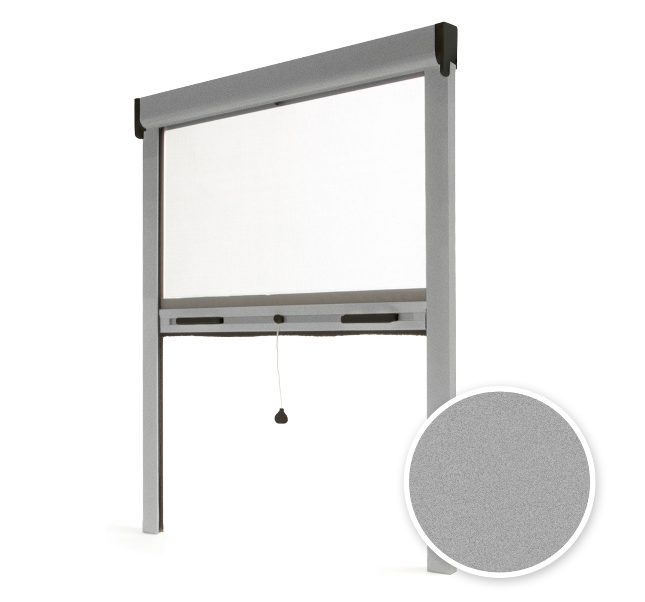 Mosquitera enrollable para ventana 80x100 cm - gris texturado