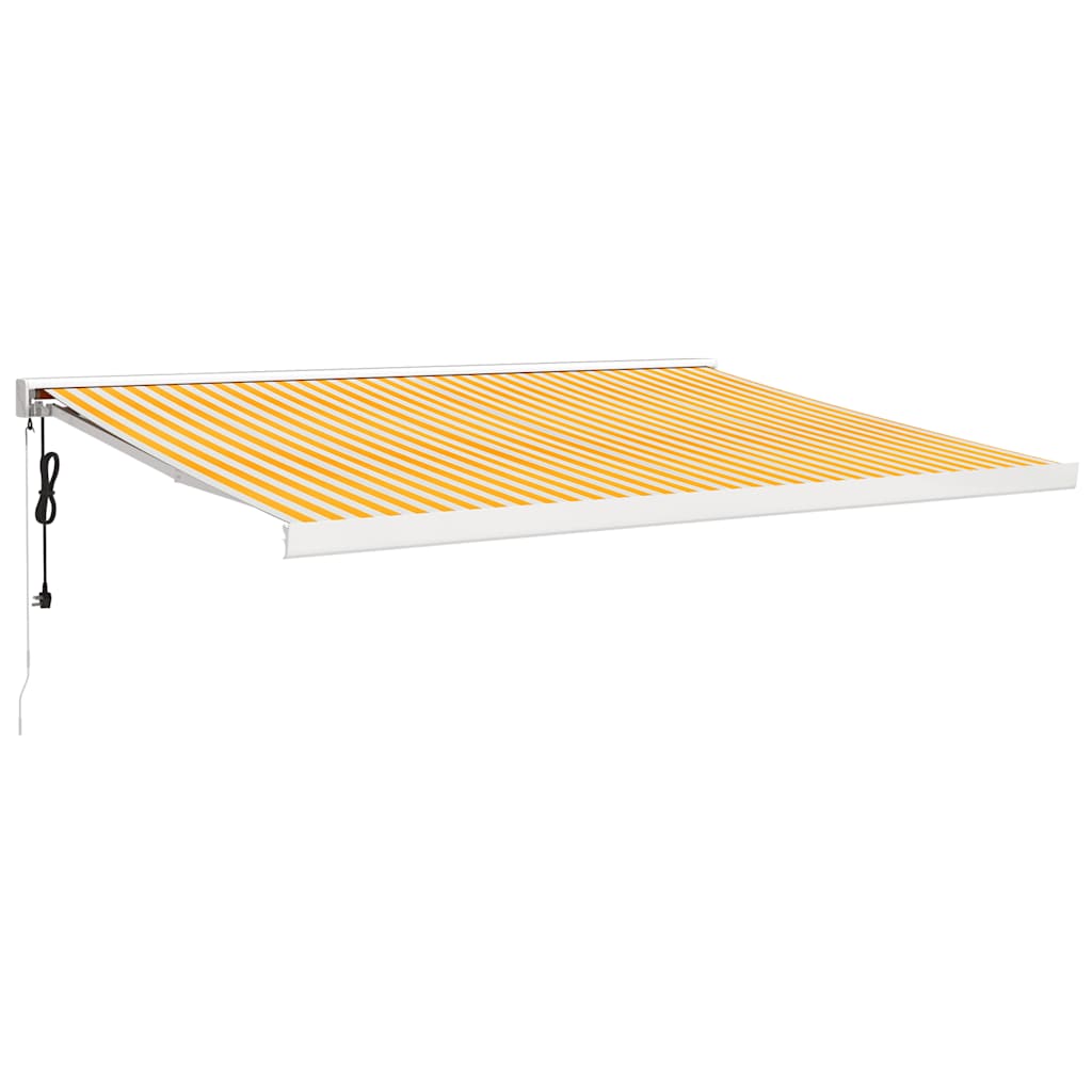 vidaXL toldo retráctil aluminio y tela amarillo y blanco 4x3 m