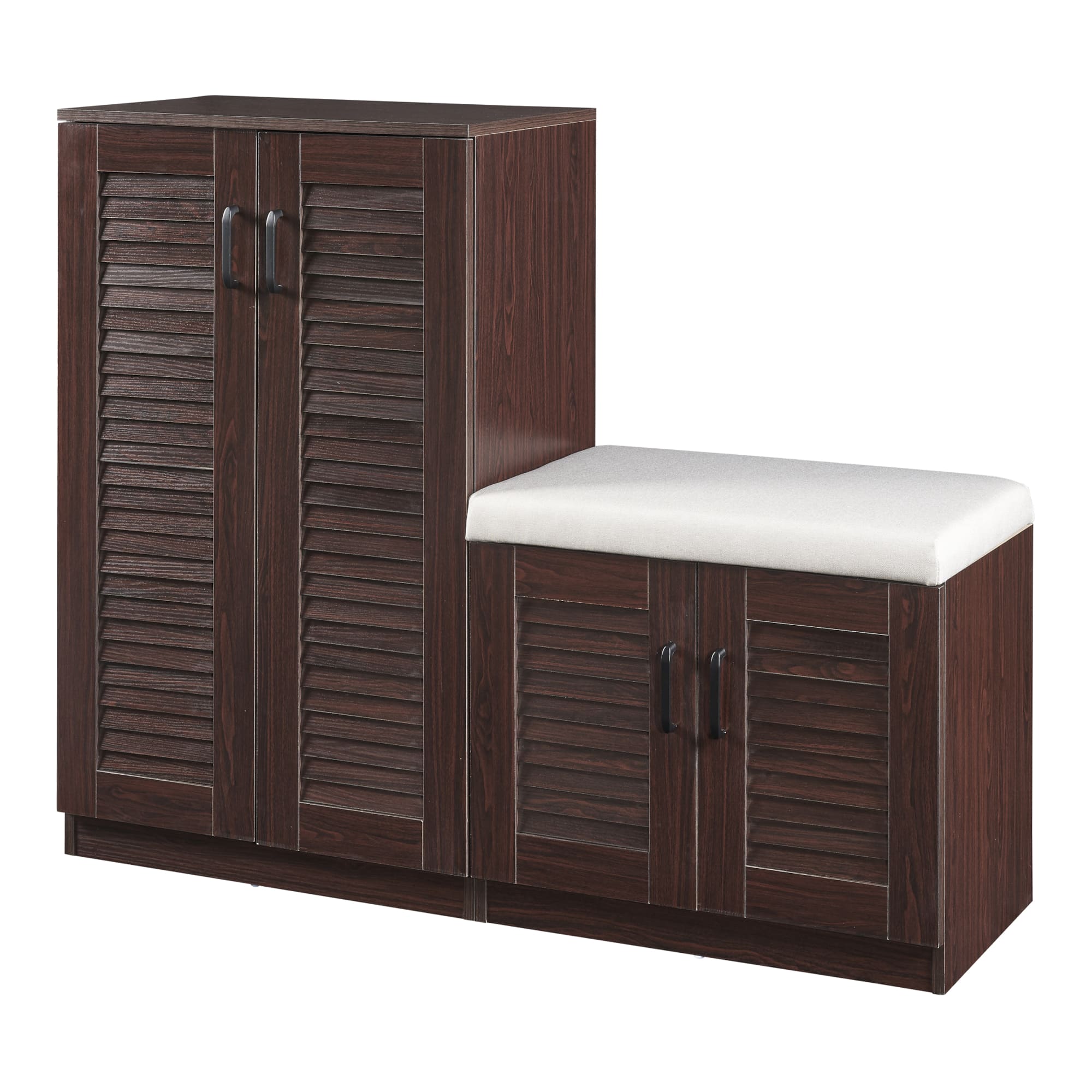 Mueble zapatero løten + banco 9 compartimentos para 18 pares 97x120x36 cm -
