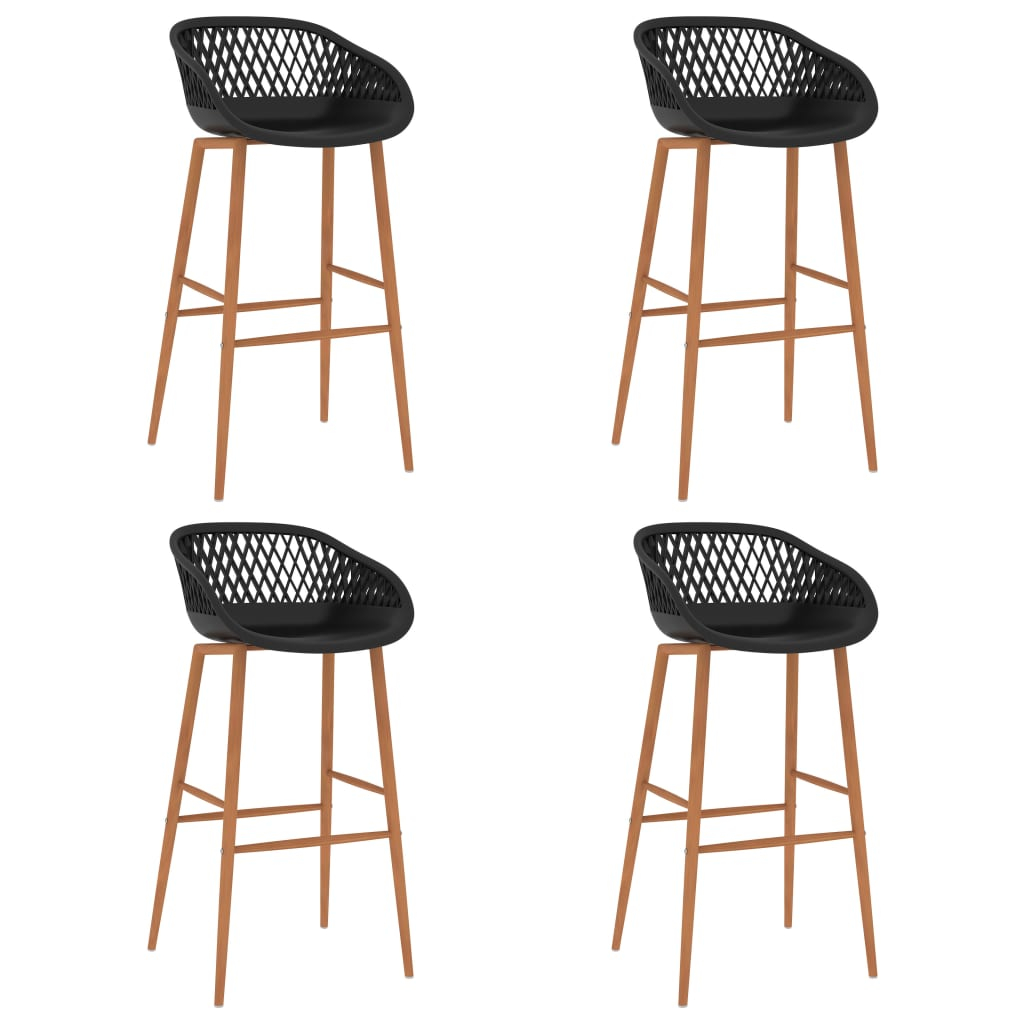 vidaXL taburetes de cocina 4 unidades negro