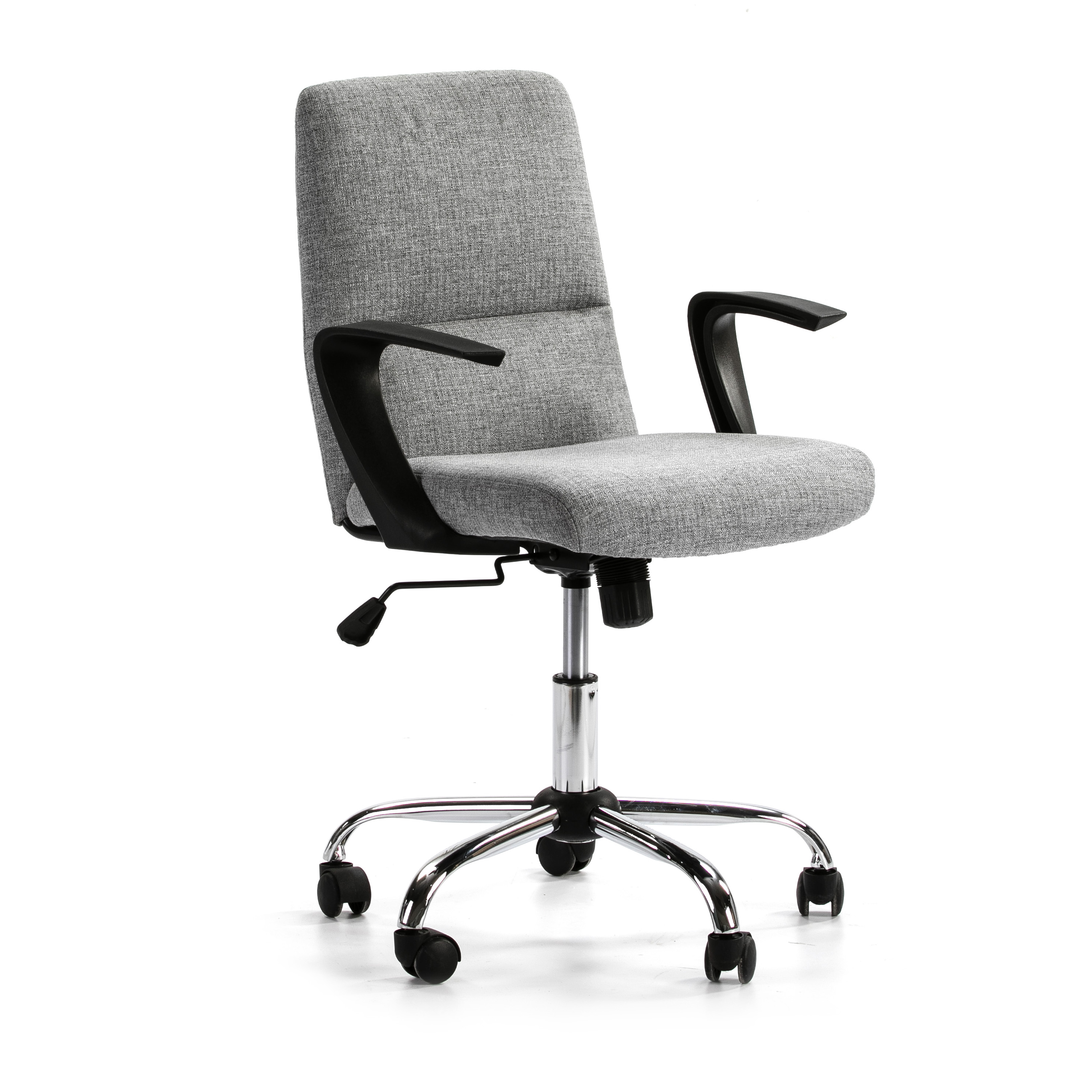 Sillón de oficina elevable y reclinable teo tapizado, color gris claro