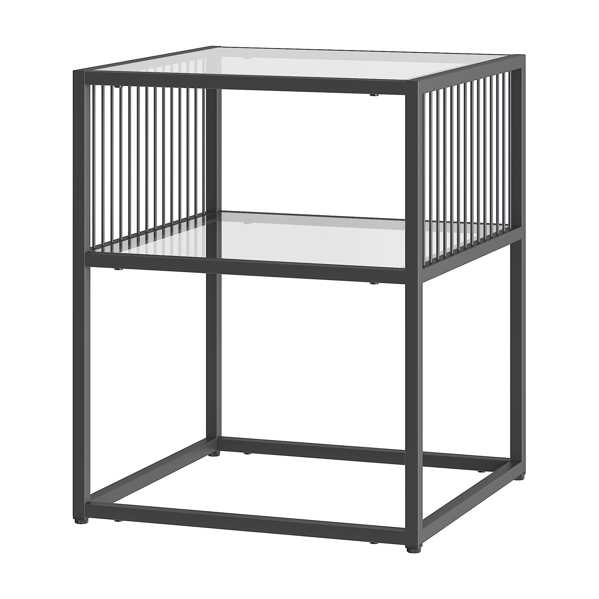 Mesa auxiliar tronevn con estante 50x40x40 cm - negro [en.casa]
