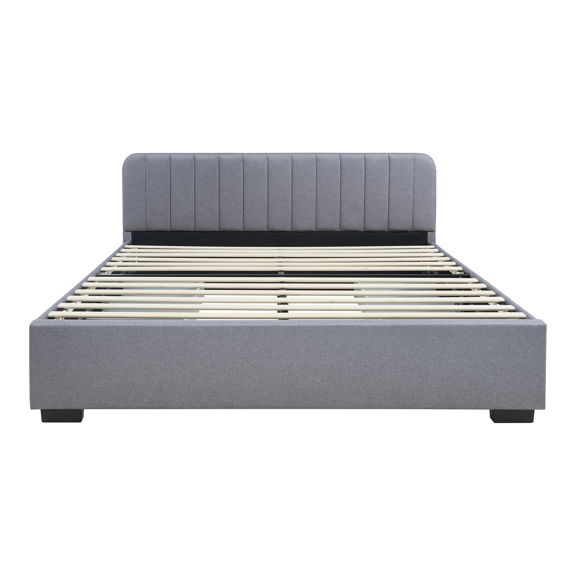 Cama matrimonio nofrenna 4 cajones lino + colchón 160x200 cm gris [en.casa]