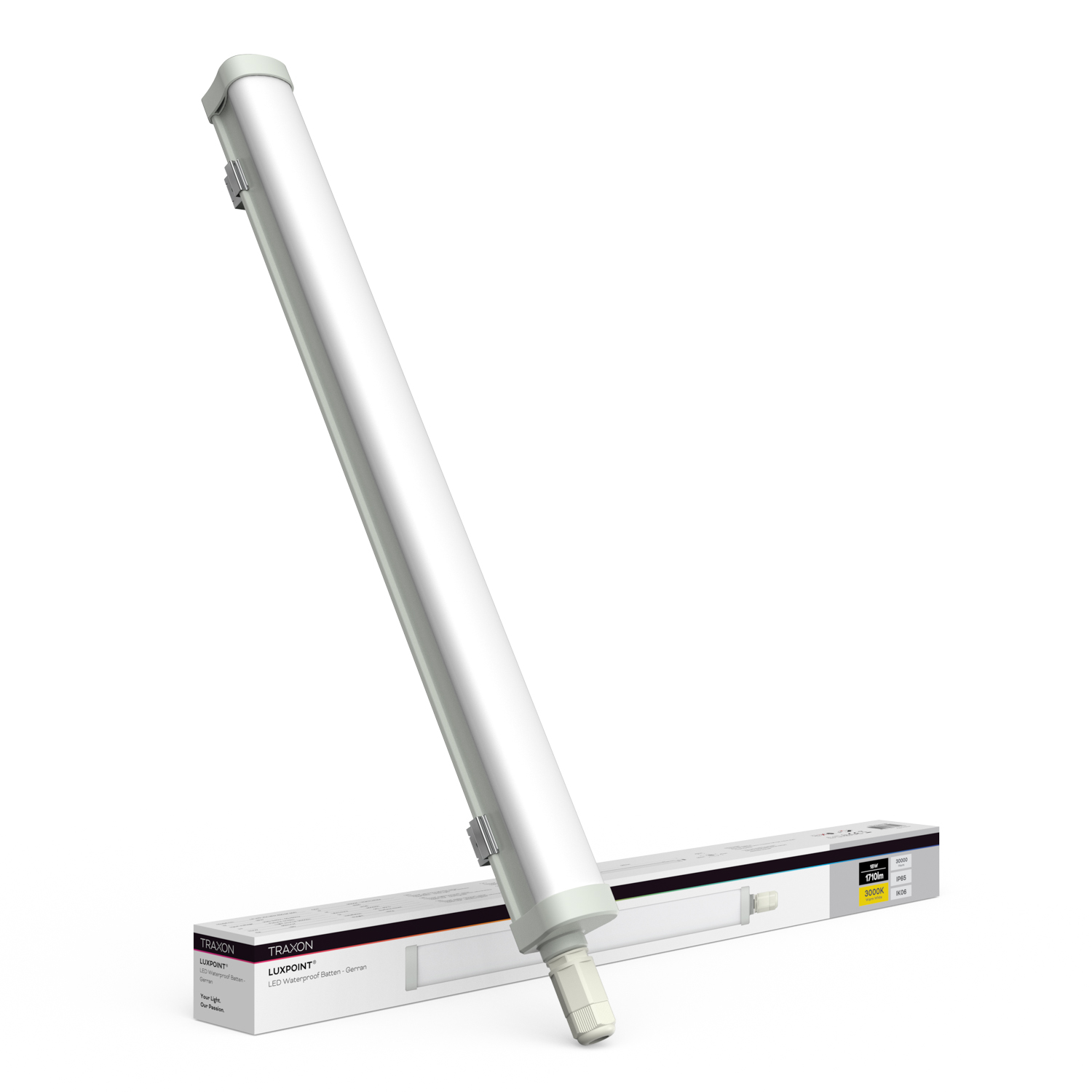 Traxon luxpoint® LED waterproof batten 18w 60cm 3000k - gerran