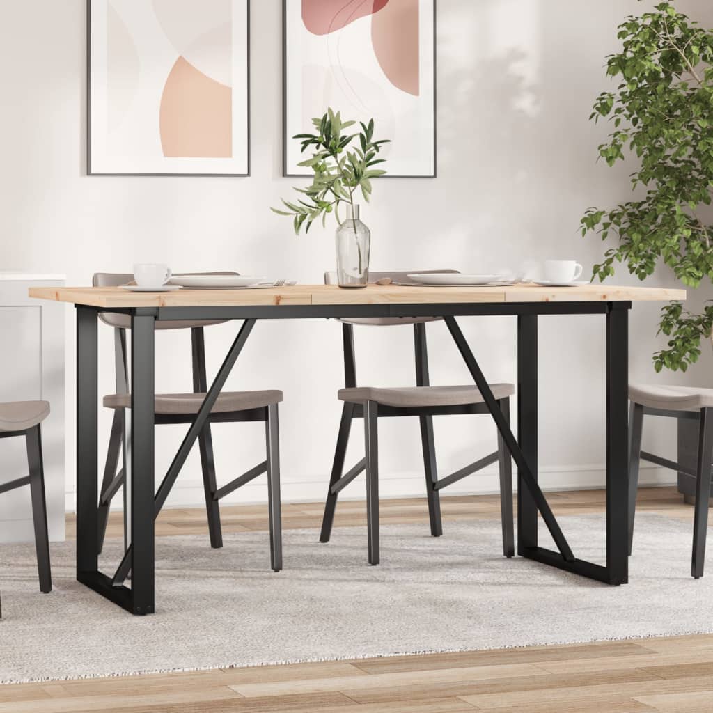 Mesa de comedor marco o madera maciza pino acero 140x80x75,5 cm oif897376
