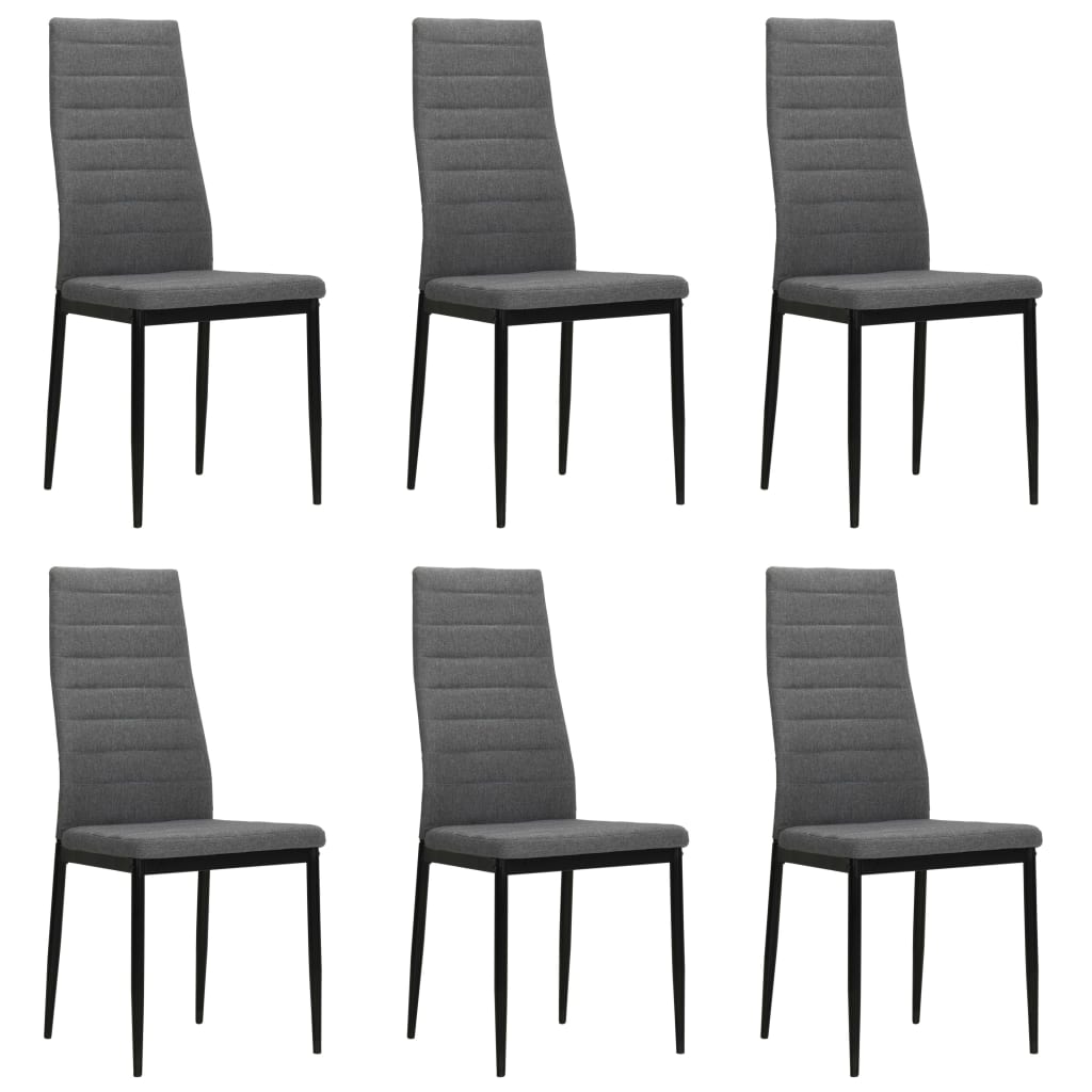 Sillas de comedor 6 unidades tela gris claro qweo5950