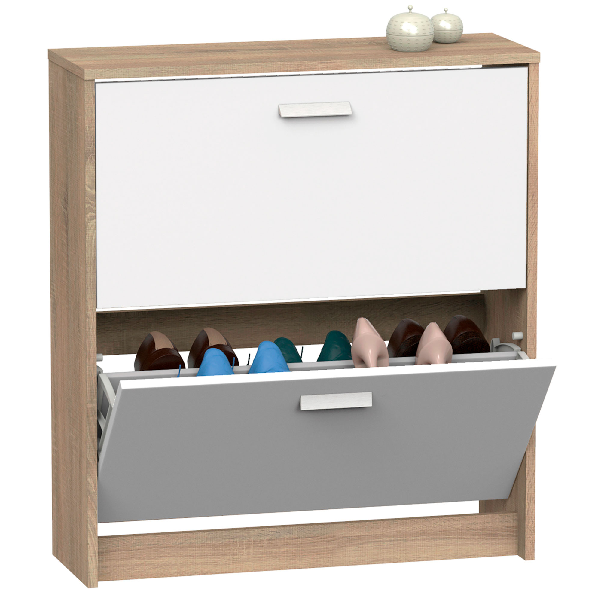 Zapatero entrada recibidor, mueble auxiliar e briebe nova blanco