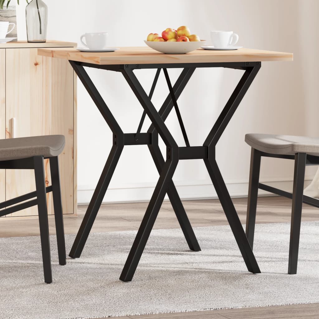 Mesa de comedor marco y madera maciza pino y acero 70x70x75,5cm oif184194