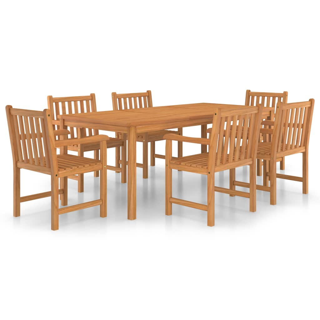vidaXL conjunto de comedor de jardín de 7 piezas, 200 x 100 cm, madera