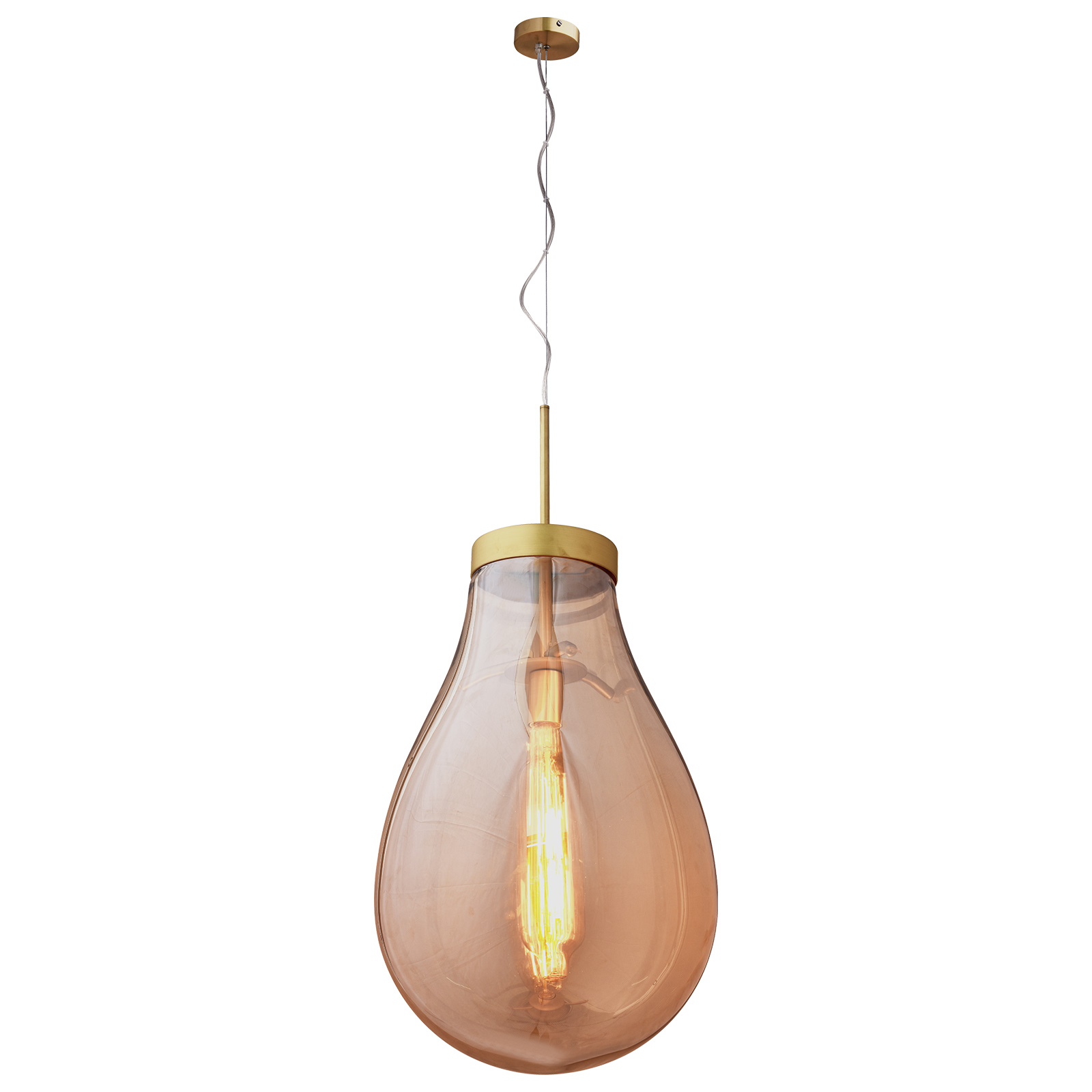 Lámpara colgante lumineca hatann l 50x80 cm ámbar