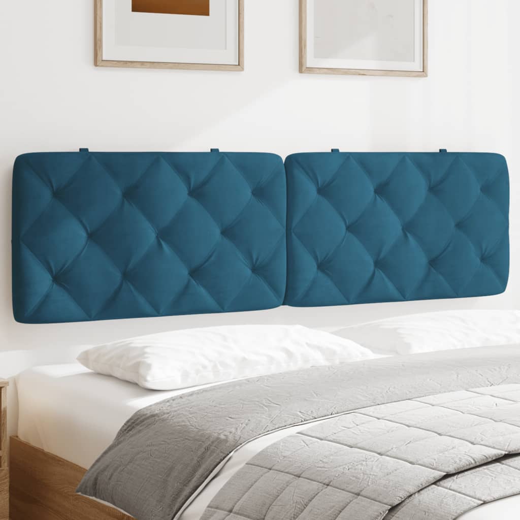 Cabecero de cama acolchado terciopelo azul 180 cm eso8528