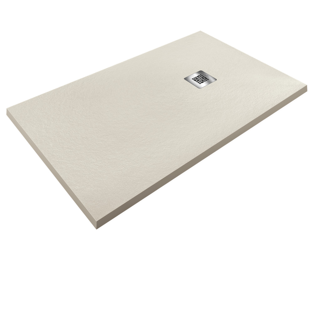 Plato ducha | válvula + rejilla | piedra | beige | 140x80cm