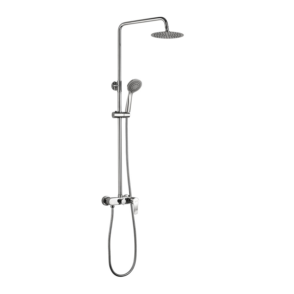 Kibath columna ducha extralarga monomando can redonda de 100-150 cm cromo