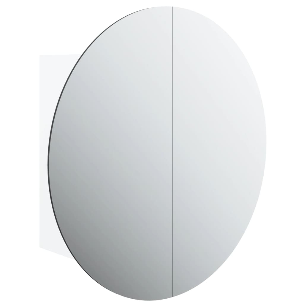 vidaXL armario de baño con espejo redondo y LED blanco 47x47x17,5 cm