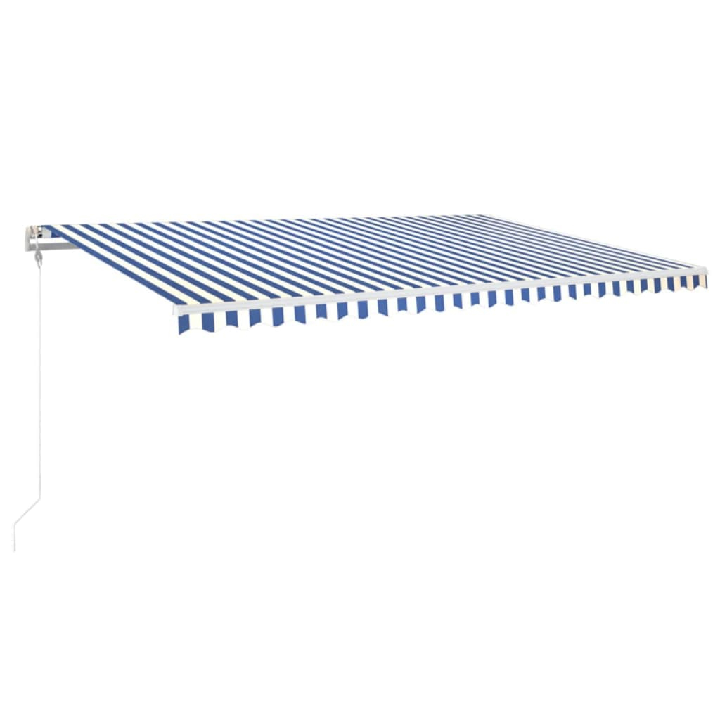 vidaXL toldo retráctil automático azul y blanco 500x350 cm