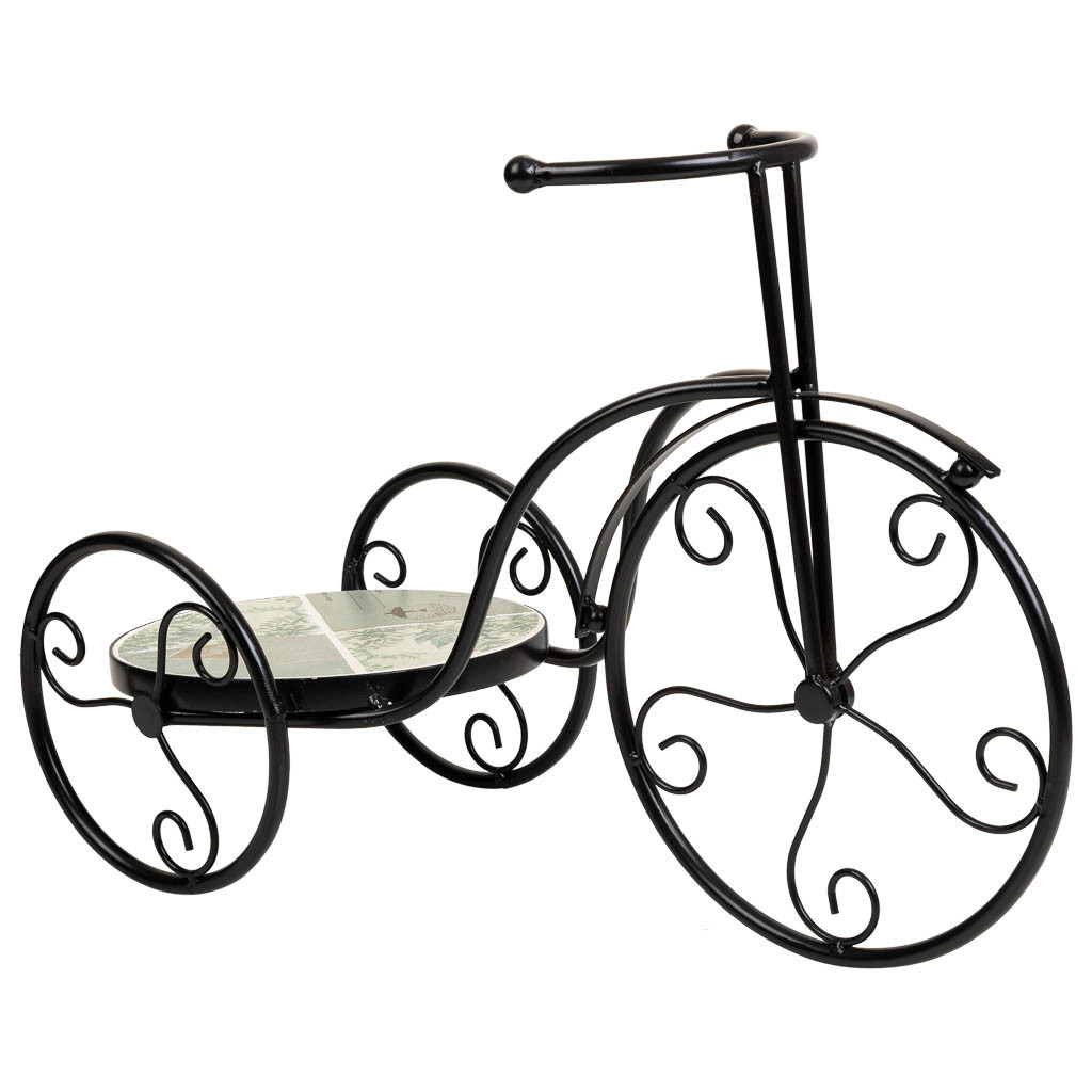 Soporte bici de mosaico y forja verde claro 53x23.5x36