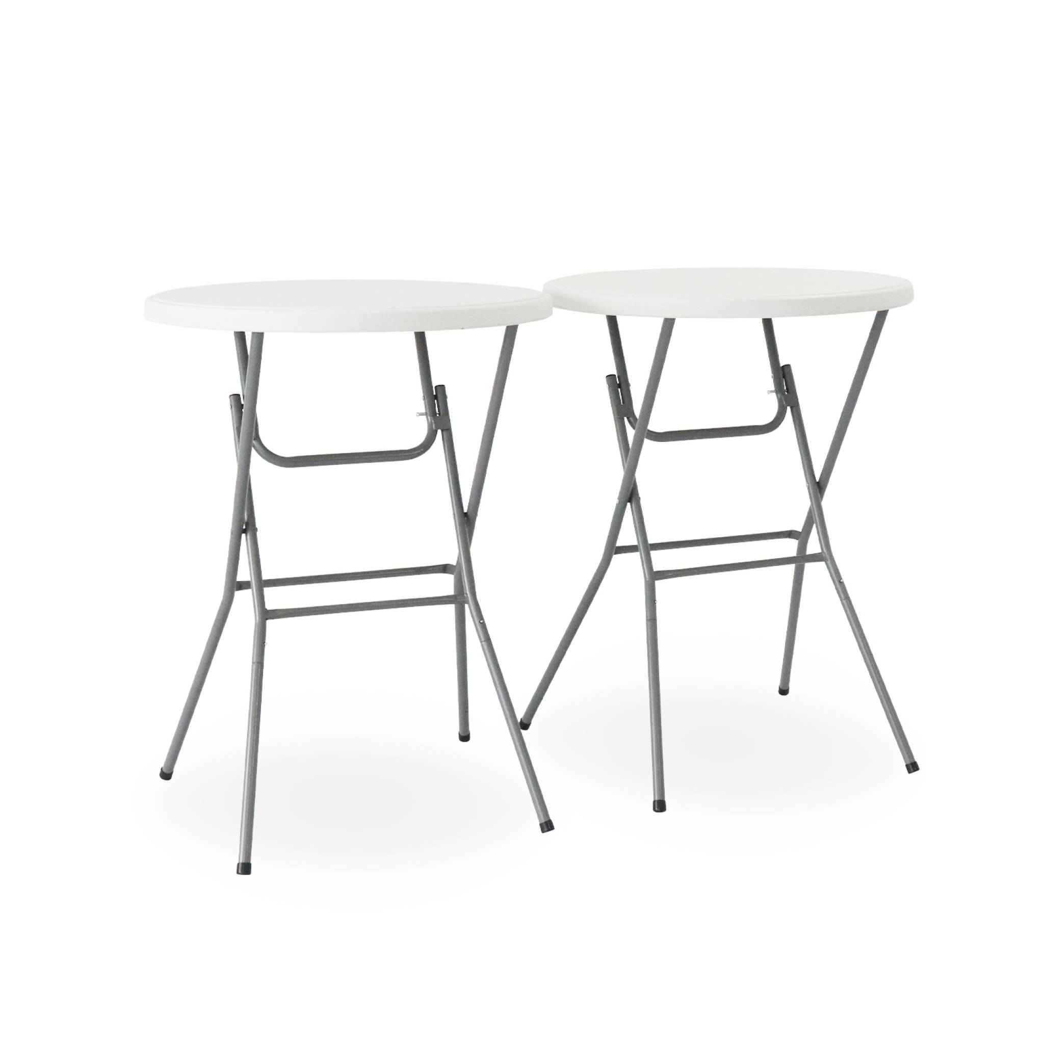 Mesa alta plegable, set de 2 blanco 81x81x110 cm