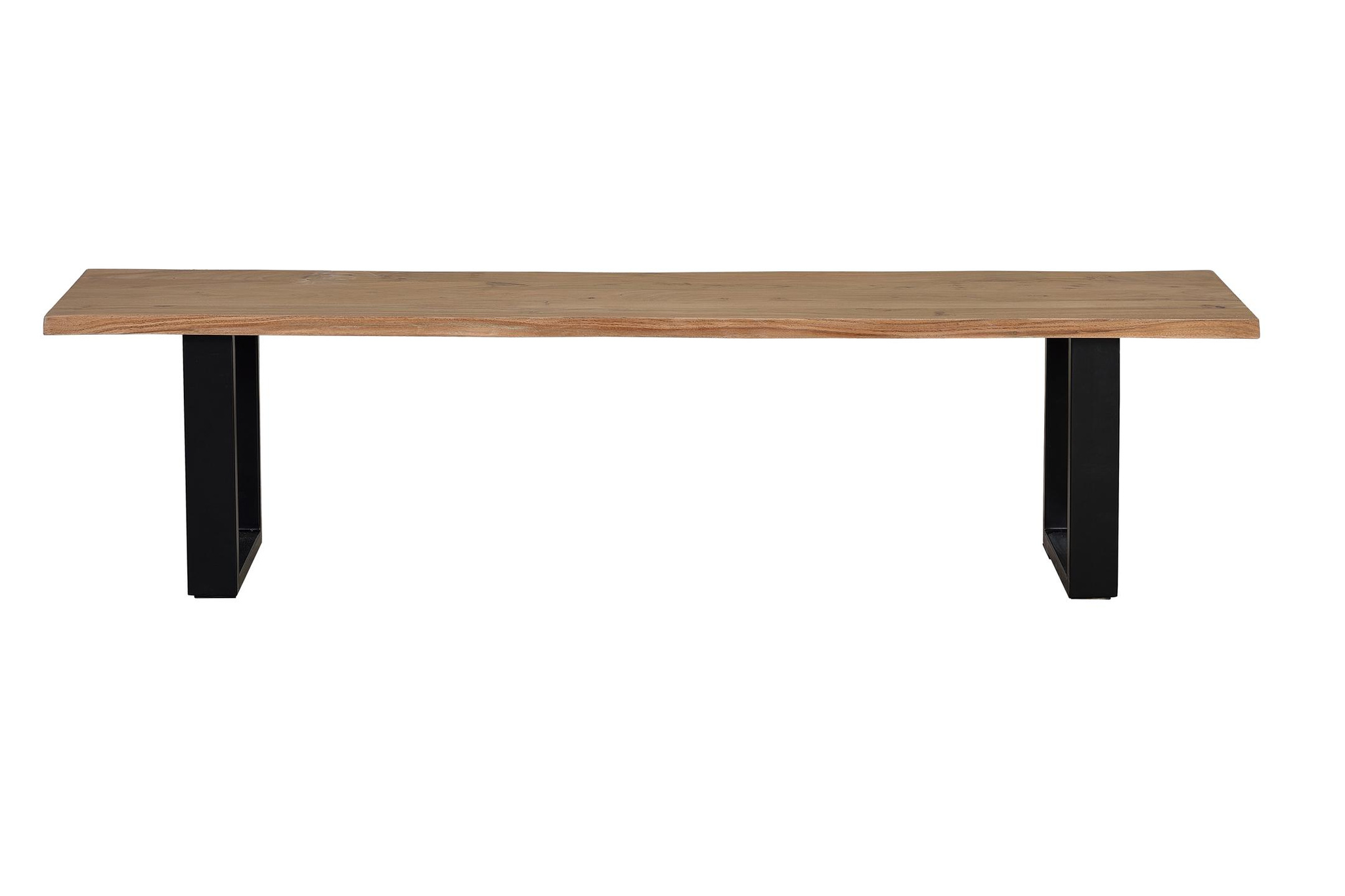 Banco garda de madera acacia y hierro en natural y negro 180 cm