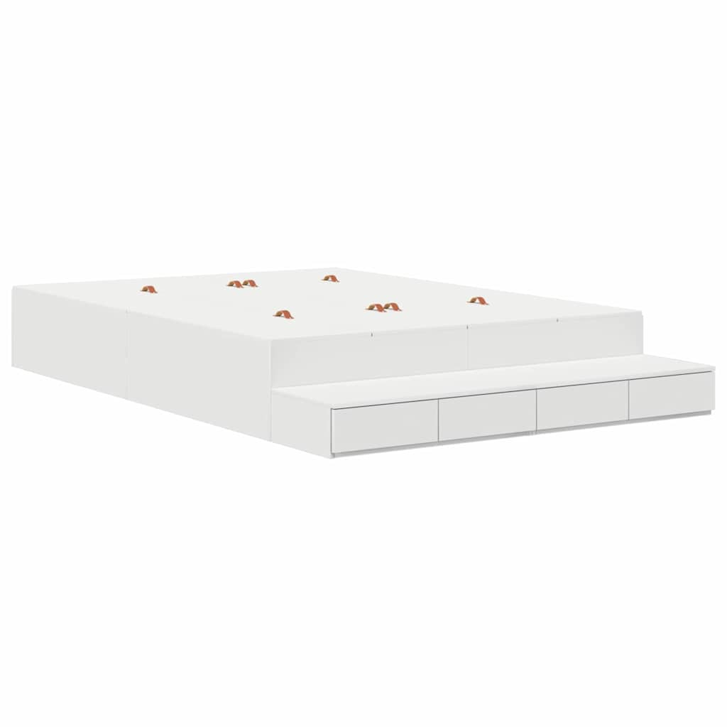 vidaXL cama con almacenamiento con cajón blanco 236.5 x 160 x 31.5 cm