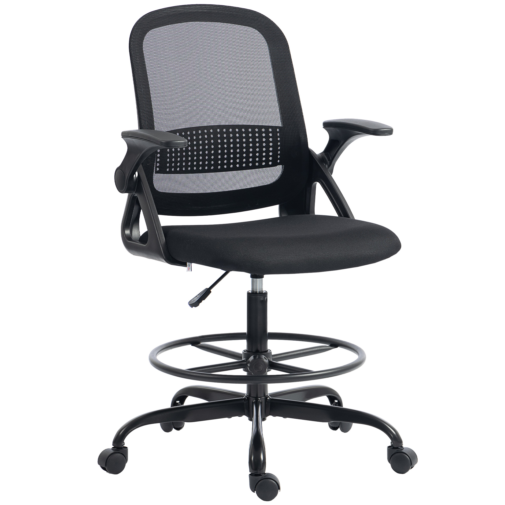 Silla de oficina malla (poliéster) negra 63x58x126 cm
