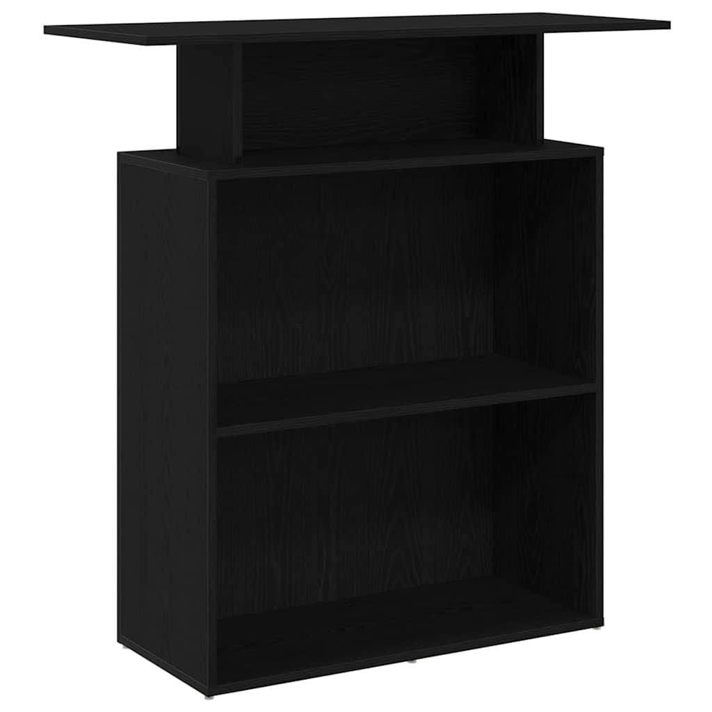 Mostrador de recepción de 100x40x104 cm, fabricado en madera negra.