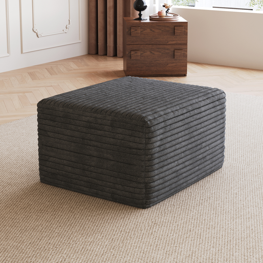 Otomana modular de tela gris oscuro sin montaje para salón y dormitorio