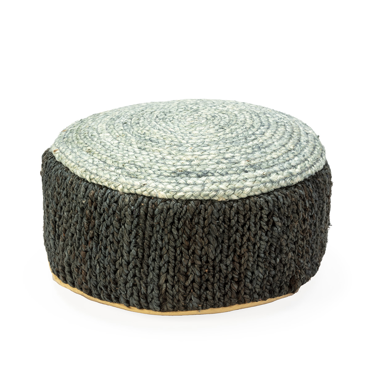 Puff 55x55x20 alfombra shumak negro, gris