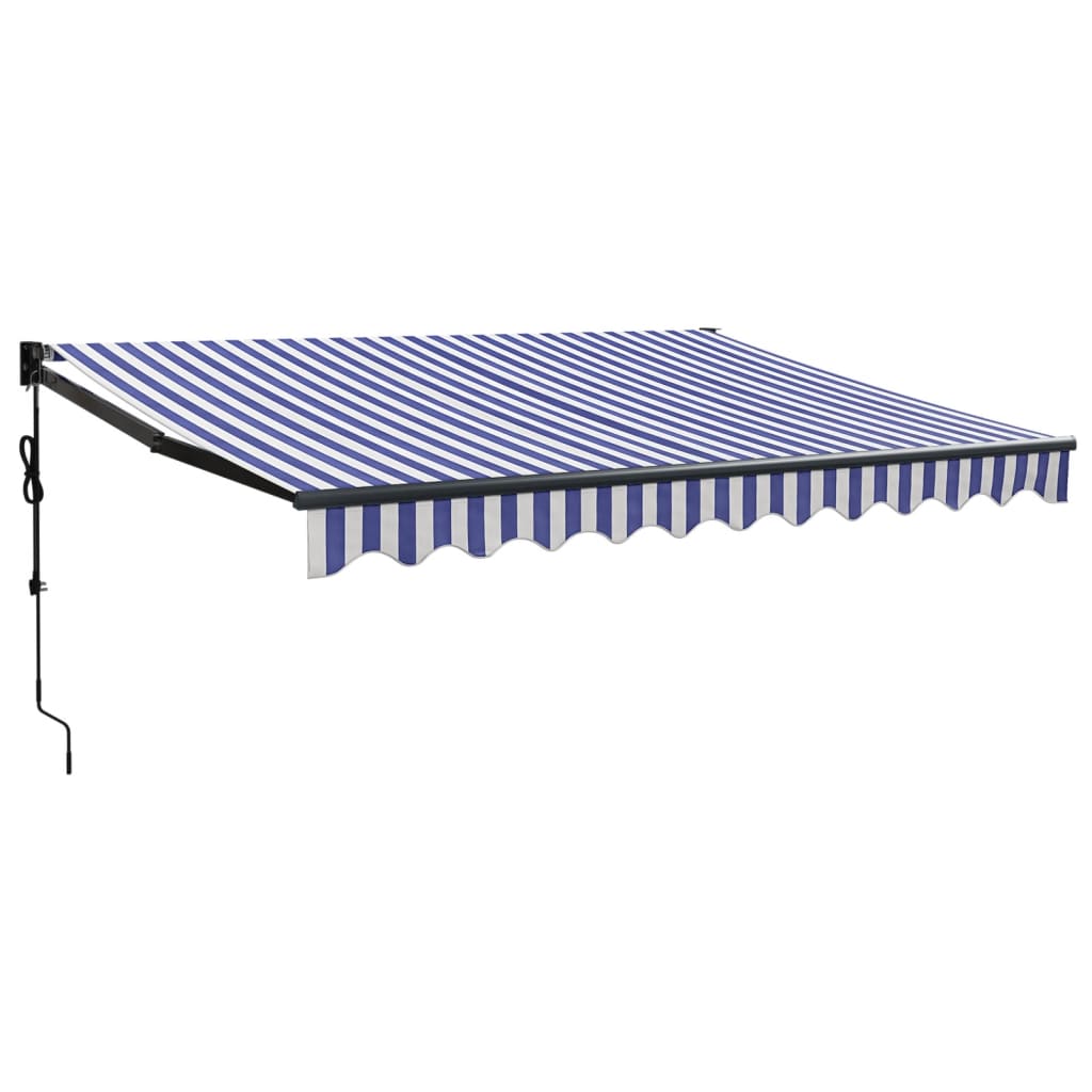 vidaXL toldo retráctil automático azul y blanco 3x2,5 m